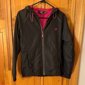 New Balance Women’s Black Windbreaker with Pink Highlights